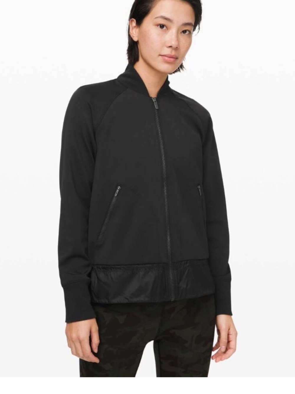 lululemon athletica Black Bomber Jacket with Zip Pockets